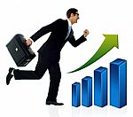 Businessman In Running Posture, Growth Concept Stock Photo