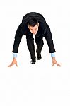 Businessman Off The Blocks Stock Photo