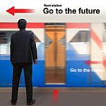 Businessman On The Sky Train Station Stock Photo