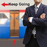 Businessman On The Sky Train Station, Stock Photo