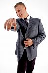 Businessman Pointing At Camera Stock Photo