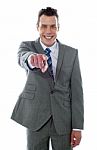 Businessman Pointing At You Stock Photo