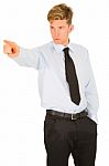 Businessman Pointing His Index Stock Photo