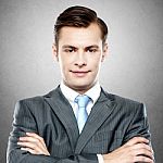 Businessman Posing Confidently Stock Photo