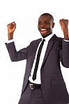 Businessman Rejoices Stock Photo