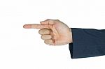 Businessman Show Index Finger Or Pointing Isolated On White Stock Photo