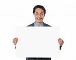 Businessman Showing Empty Board Stock Photo