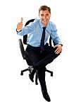 Businessman Showing Thumb Up Stock Photo