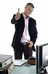 Businessman Showing Thumb Up Stock Photo