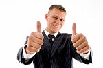 Businessman Showing Thumb Up Stock Photo