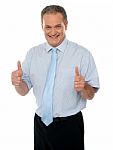 Businessman Showing Thumbs Up Stock Photo