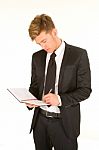 Businessman Taking Notes Stock Photo