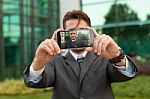 Businessman Taking Selfie Stock Photo