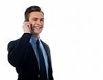 Businessman Talking Cellphone Stock Photo