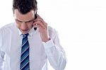 Businessman Talking Over Phone Stock Photo