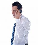 Businessman Talking Over Phone Stock Photo