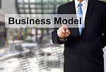 Businessman Touch Screen Stock Photo