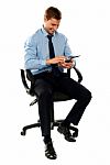 Businessman Using Tablet Pc Stock Photo