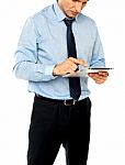 Businessman Using Tablet Pc Stock Photo