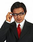 Businessman Wearing Glasses Stock Photo