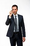 Businessman With A Black Marker Writing Stock Photo