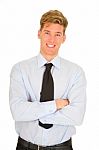 Businessman With Arms Crossed Stock Photo