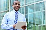 Businessman With Digital Tablet Stock Photo