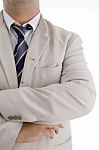 Businessman With Folded Hands Stock Photo