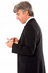 Businessman With Mobile Stock Photo