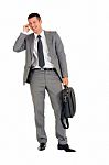 Businessman With Phone Stock Photo