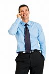 Businessman With Phone Stock Photo