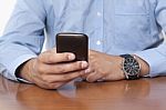 Businessman With Smartphone Stock Photo