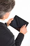 Businessman With Tablet Pc Stock Photo