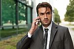 Businessman With The Smart Phone Stock Photo