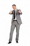 Businessman With Thumb Up Stock Photo