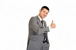 Businessman With Thumb Up Stock Photo