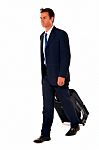 Businessman With Travel Bag Stock Photo