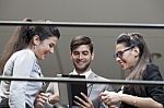 Businessman Working On The Digital Tablet Stock Photo