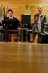 Businessperson Waiting In Lobby Stock Photo