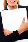 Businesswoman Holding File Stock Photo