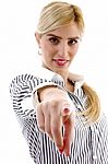 Businesswoman Pointing Stock Photo