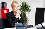 Businesswoman Sitting Stock Photo