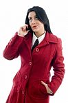 Businesswoman Talking Over Phone Stock Photo