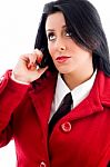 Businesswoman Talking Over Phone Stock Photo