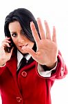 Businesswoman Talking Over Phone Stock Photo