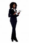 Businesswoman Using Tablet Pc Stock Photo