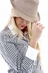 Businesswoman Wearing Hat Stock Photo