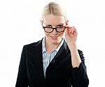 Businesswoman Wearing Specs Stock Photo