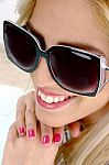 Businesswoman Wearing Sunglasses Stock Photo