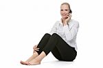 Businesswoman With Mobile Phone Stock Photo